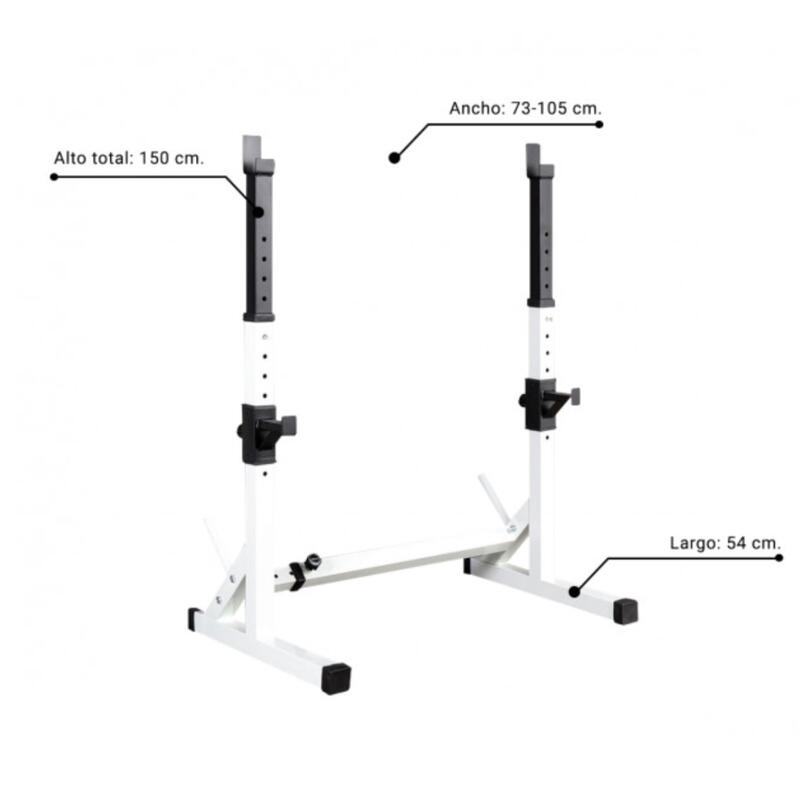 Rack Réglable Squat Blanc Fitness Tech