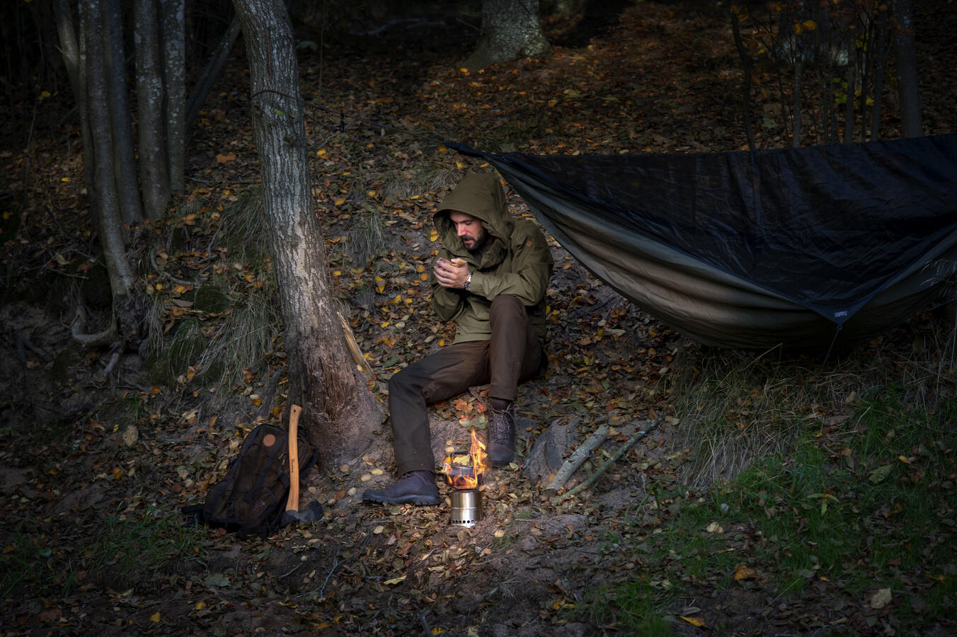 Pinewood Tikaani TC-Stretch Anorak - Chasse Olive (5095) 3/7