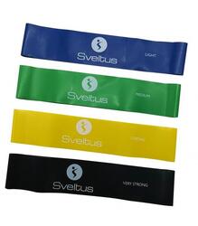 Bandes de latex aérobic lot de 4 noir 50x5 cm résistances 10-22 kg