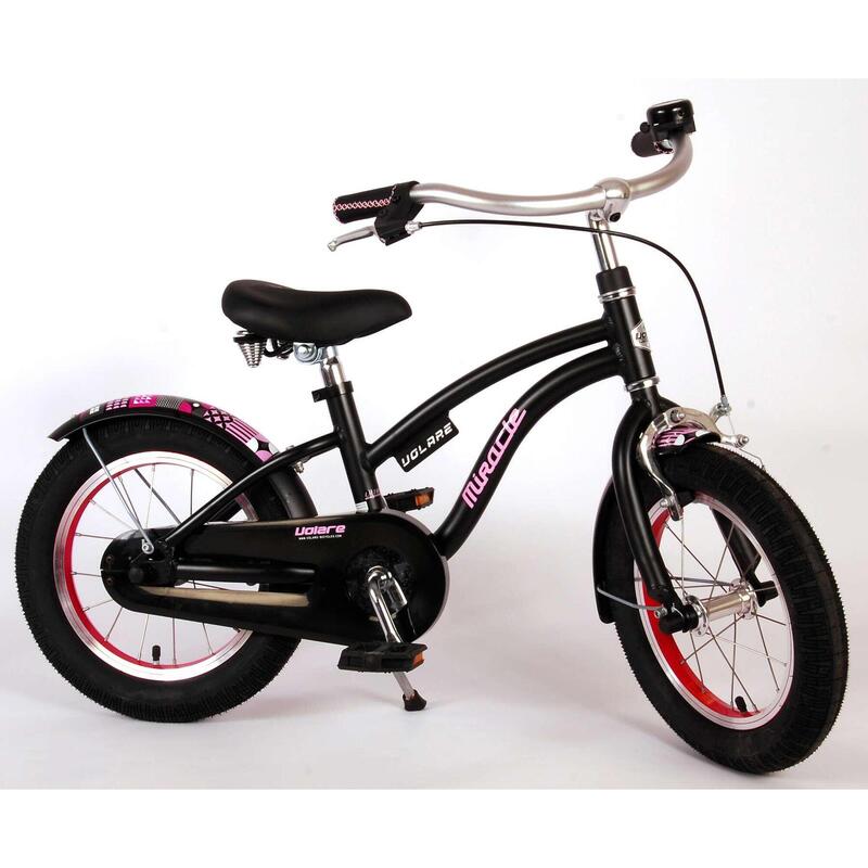 Vélo pour enfants Volare Miracle - Filles - 14 pouces - Matt Black