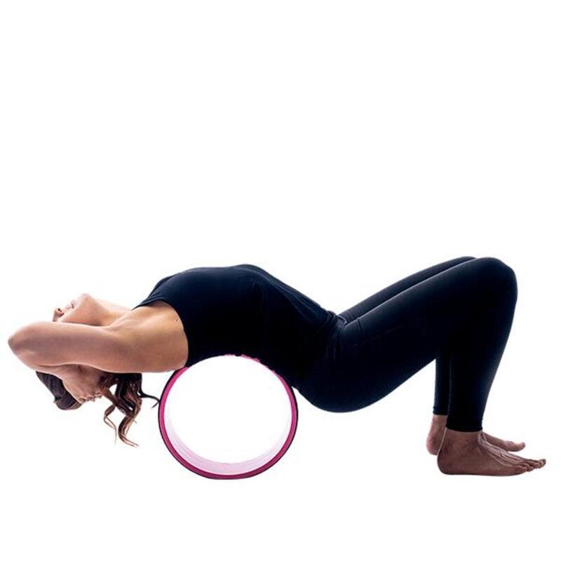 Yoga Wiel roze - Zwart/roze - 13 cm - Ø 33 cm - ABS