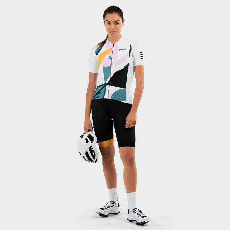 Kobieta Kolarstwo Damska koszulka rowerowa z krótkim rękawem M2 Pinerolo Biał