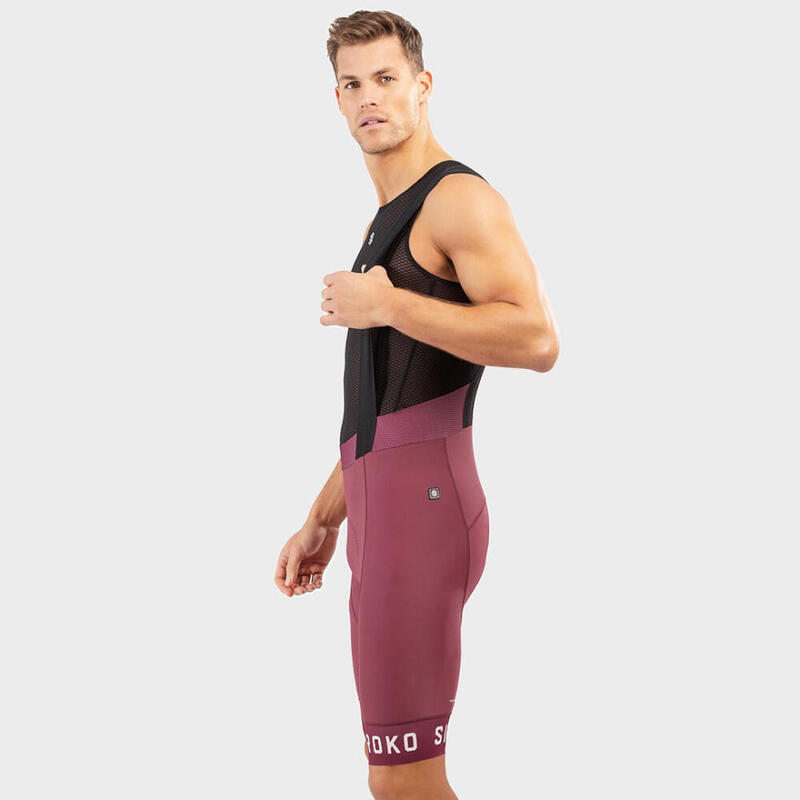 Cuissard vélo court homme Cyclisme BX Bionaz Bordeaux