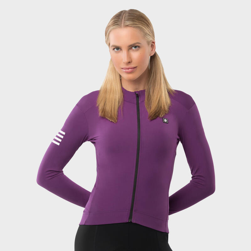 Maillot vélo thermique femme Cyclisme M4 Münster Prune