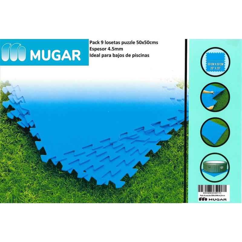 Protector Suelo Puzzle para Piscinas  MUGAR 50x50 cms y 4.5mm de grosor