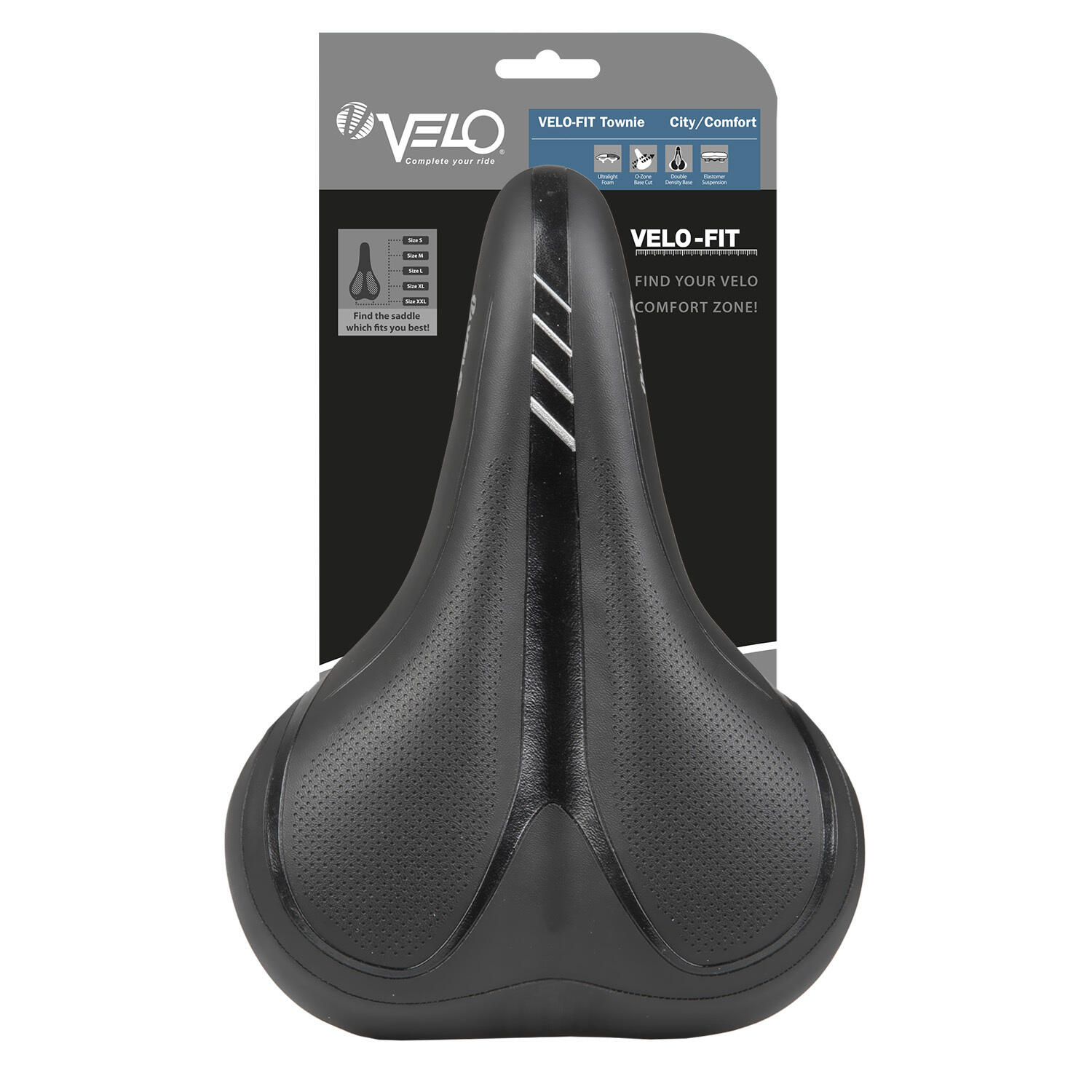 Velo Sattel -Fit TOWNIE, Größe XL Unisex, schwarz 5/5