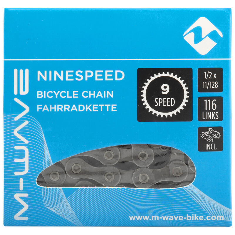 M-WAVE Fahrradkette Ninespeed, grau