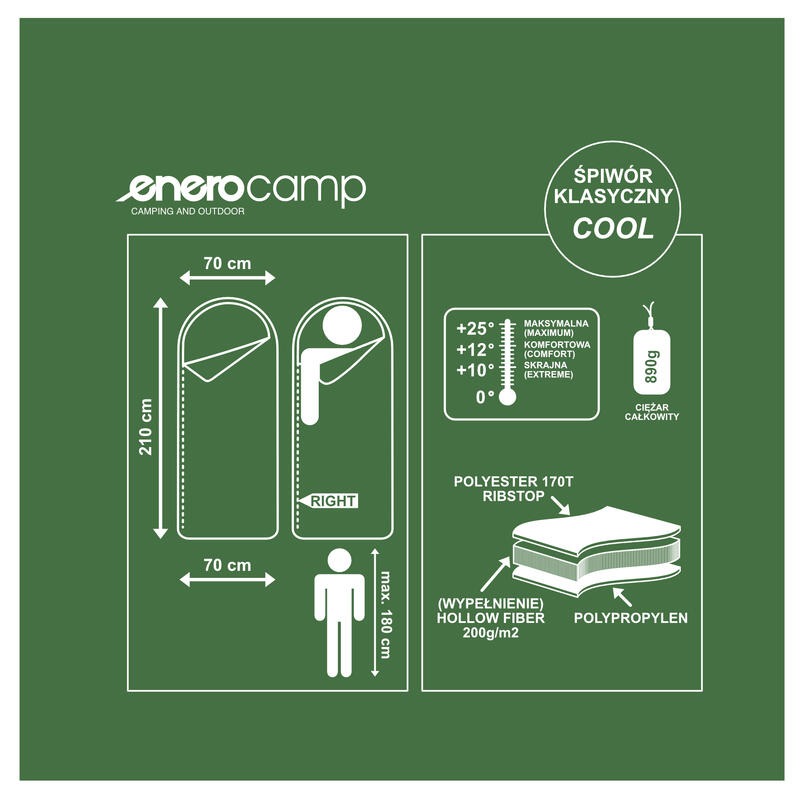Śpiwór kempingowy Enero Camp Cool