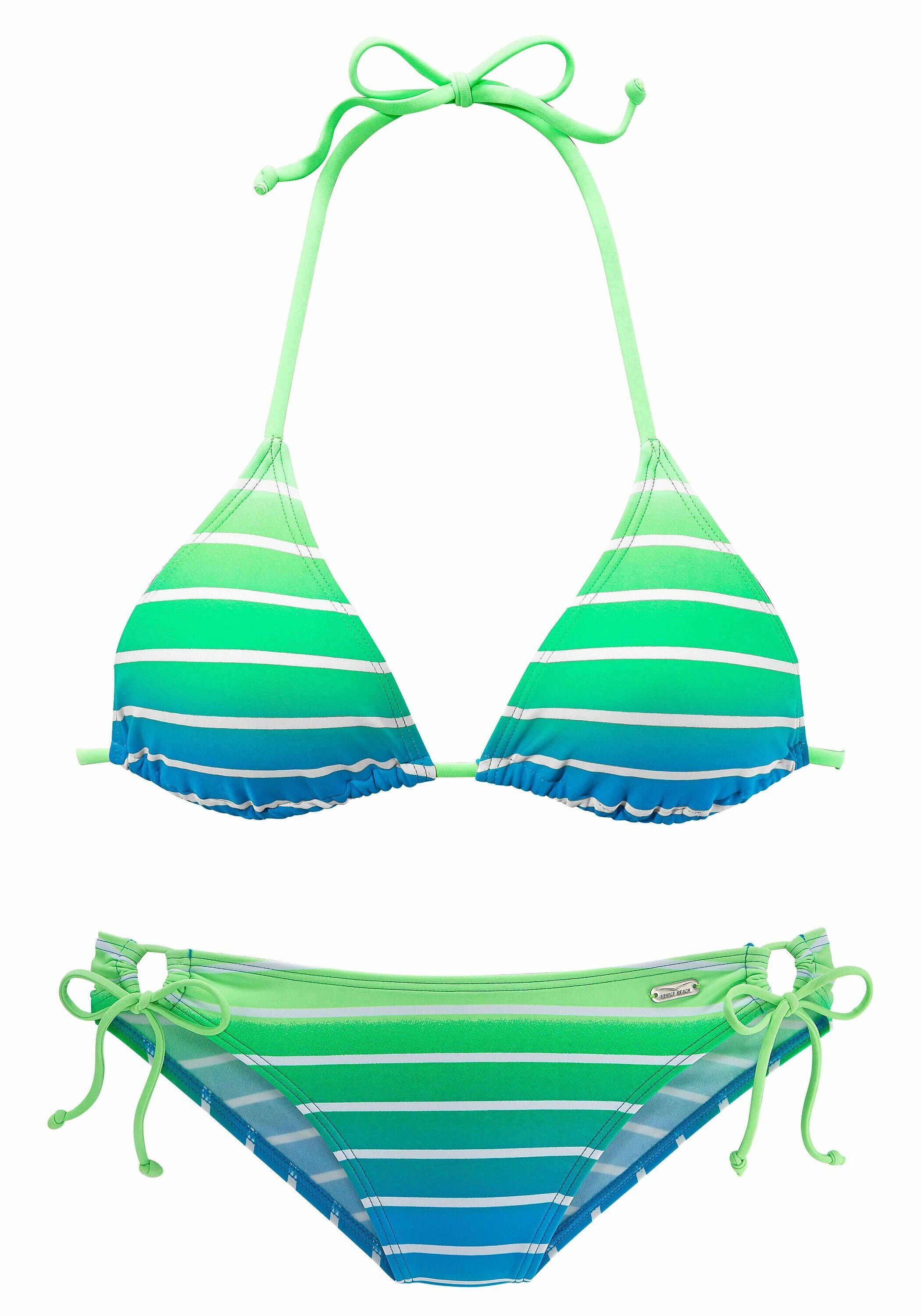 Damen Venice Beach Triangel-Bikini in Neonfarben 2/4