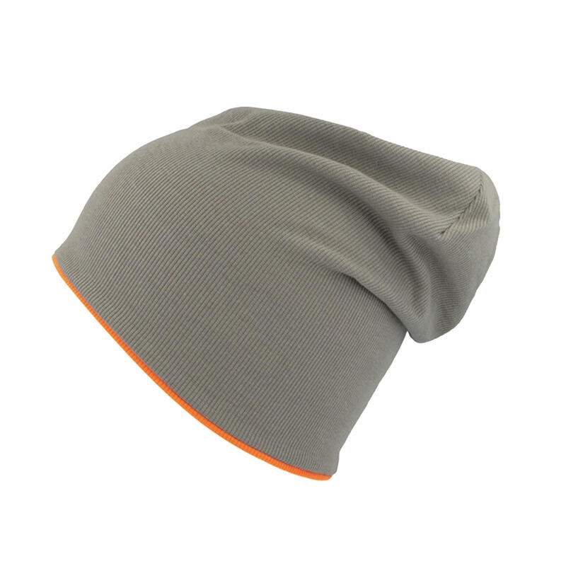 Extreme Reversible Jersey Slouch Beanie (Grey/Safety Orange)