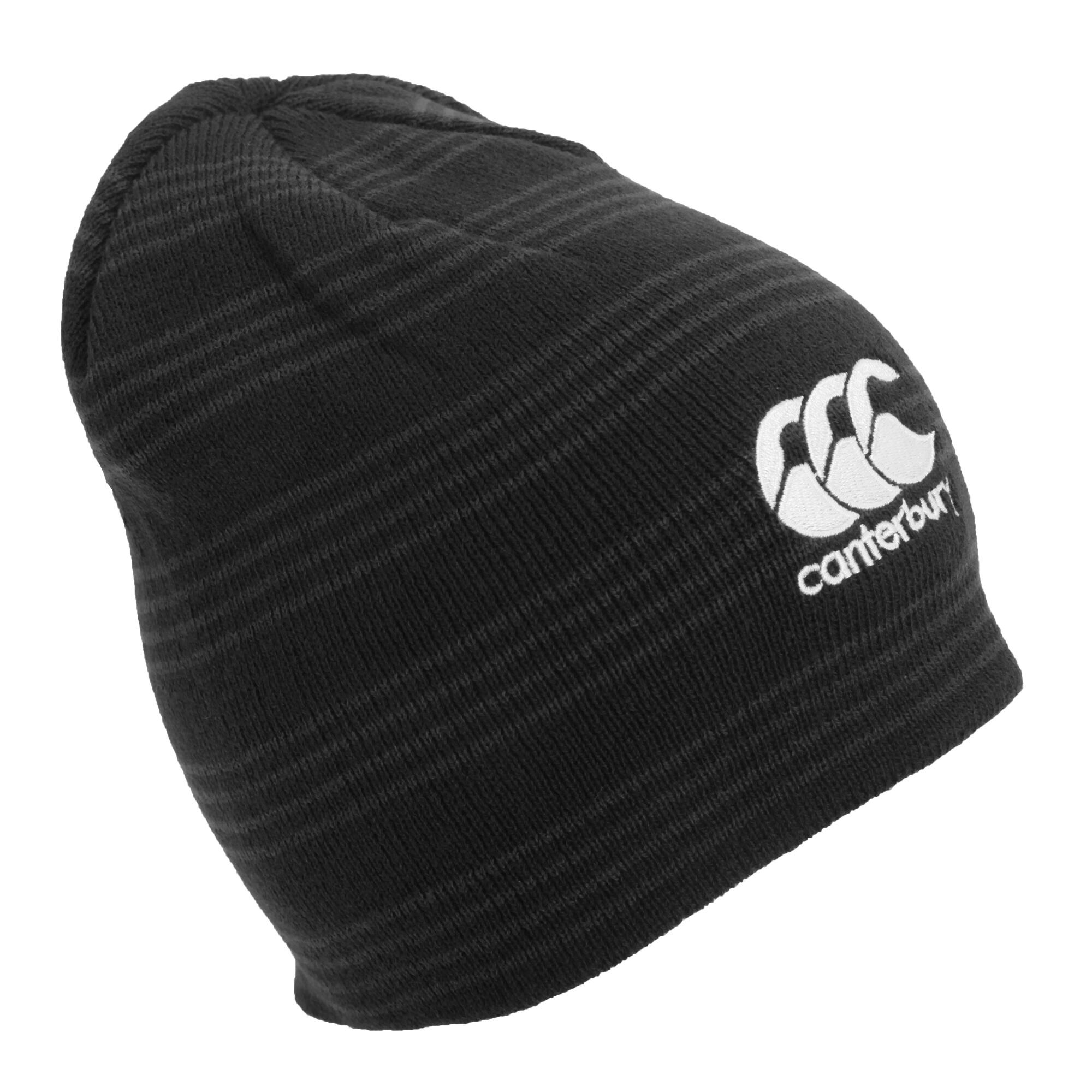 Team Mens Winter Beanie Hat (Black/White) 1/3