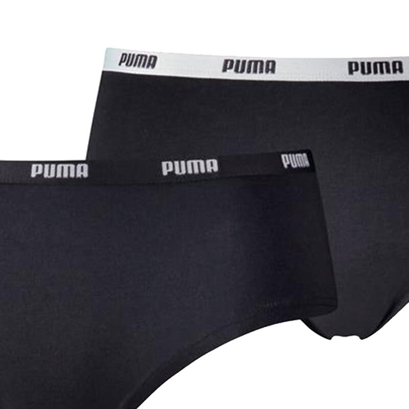 Női bugyi, Puma Hipsters 2 Pack, fekete