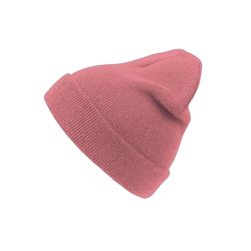 Wind Double Skin Beanie With Turn Up (Pink)