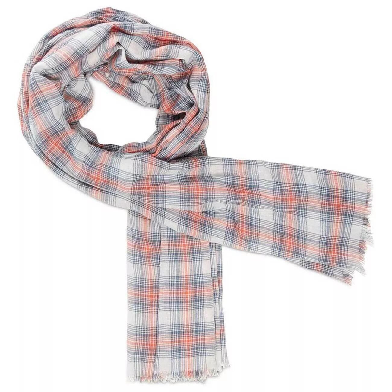 TIMBERLAND Mens Plaid Scarf (Red/Blue)