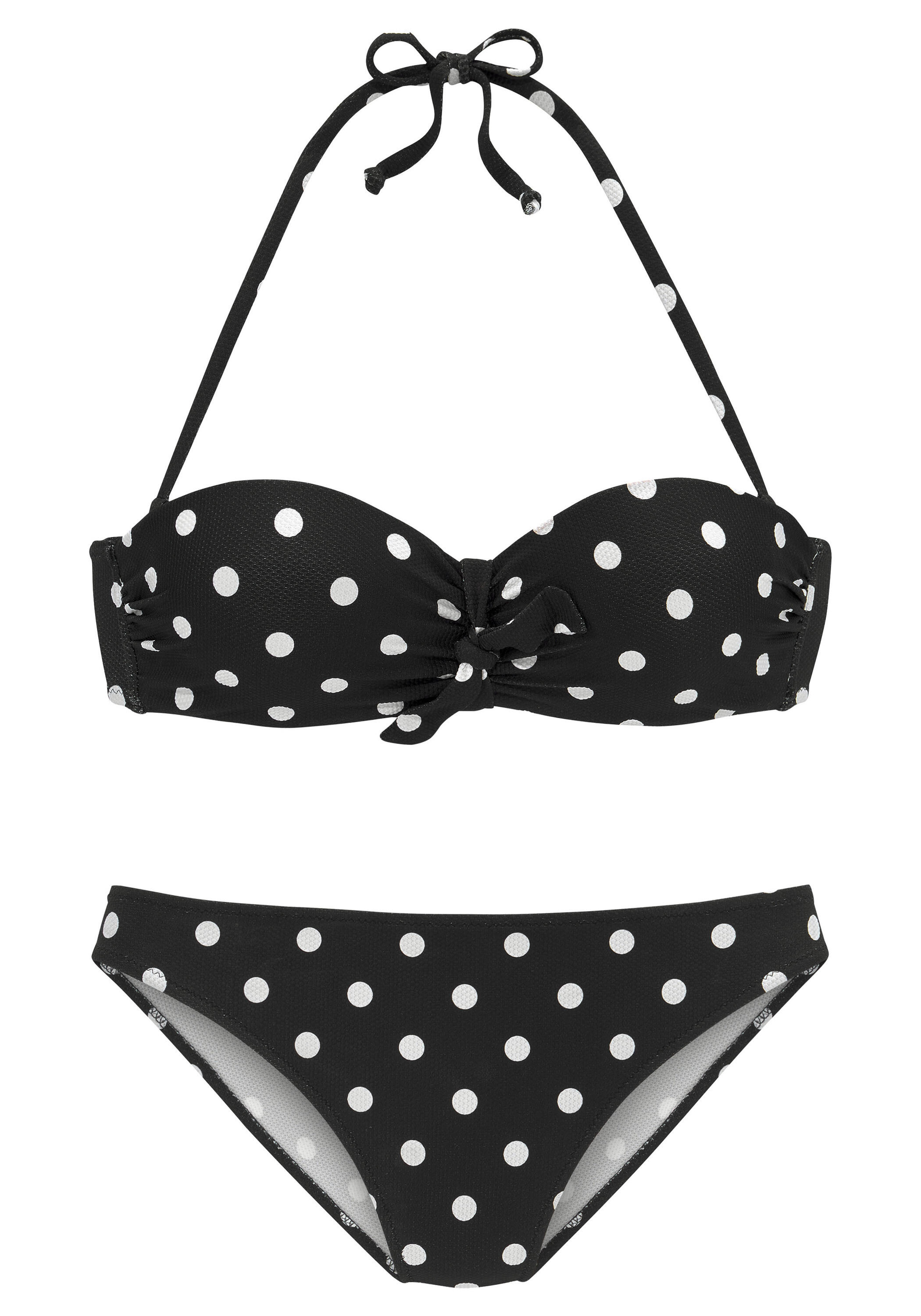 Top de biquíni bandeau com suporte pré-formado mulher Lascana Powder 2/7