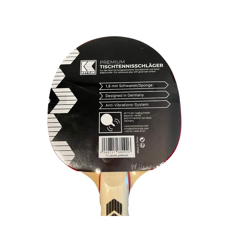Paleta tenis de masa Kettler Premium, burete 1.8 mm, maner concav, 5 straturi