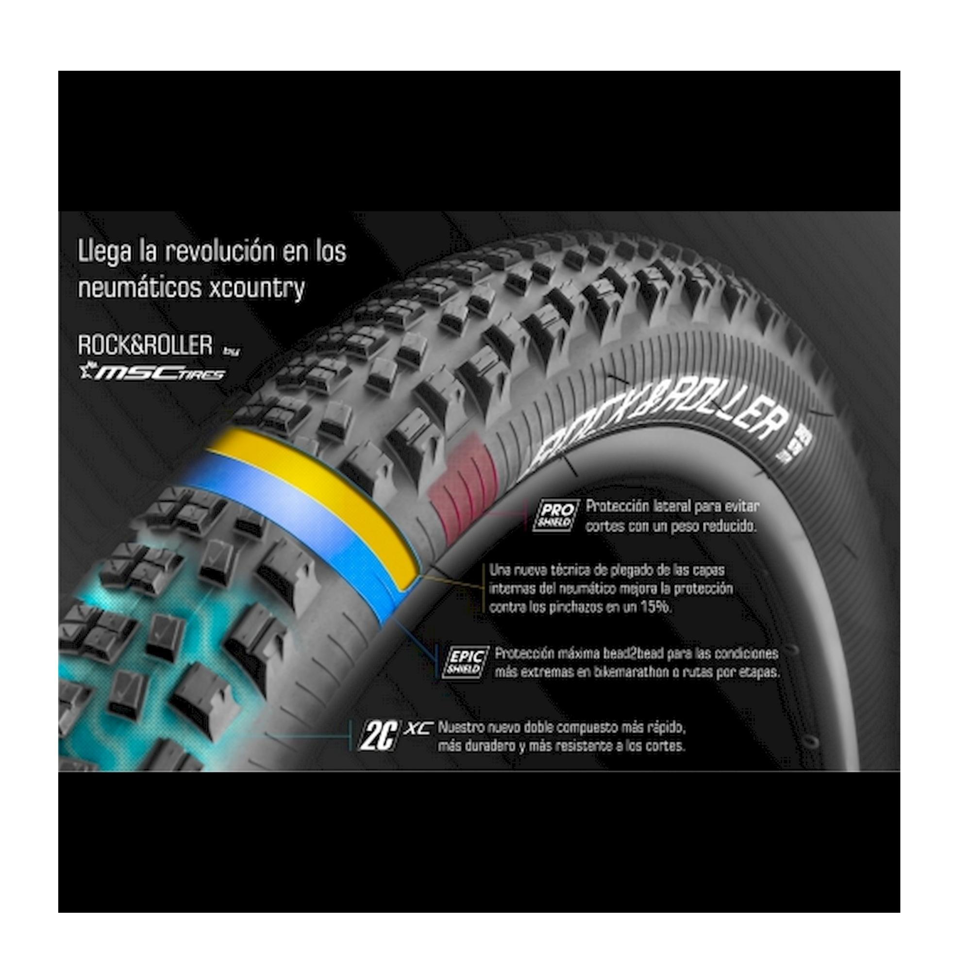 Pneus Tubeless Ready Dobrável 29x2,10/ETRTO 54-622 TPI 120 MSC Rock&Roller 3/3