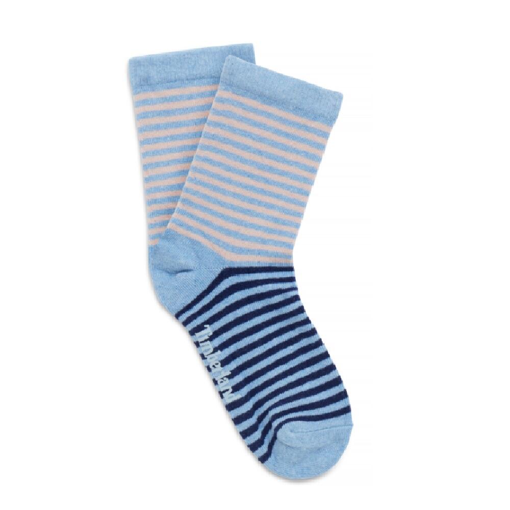 Womens/Ladies Striped Ankle Socks (2 Pairs) (Blue) 1/2