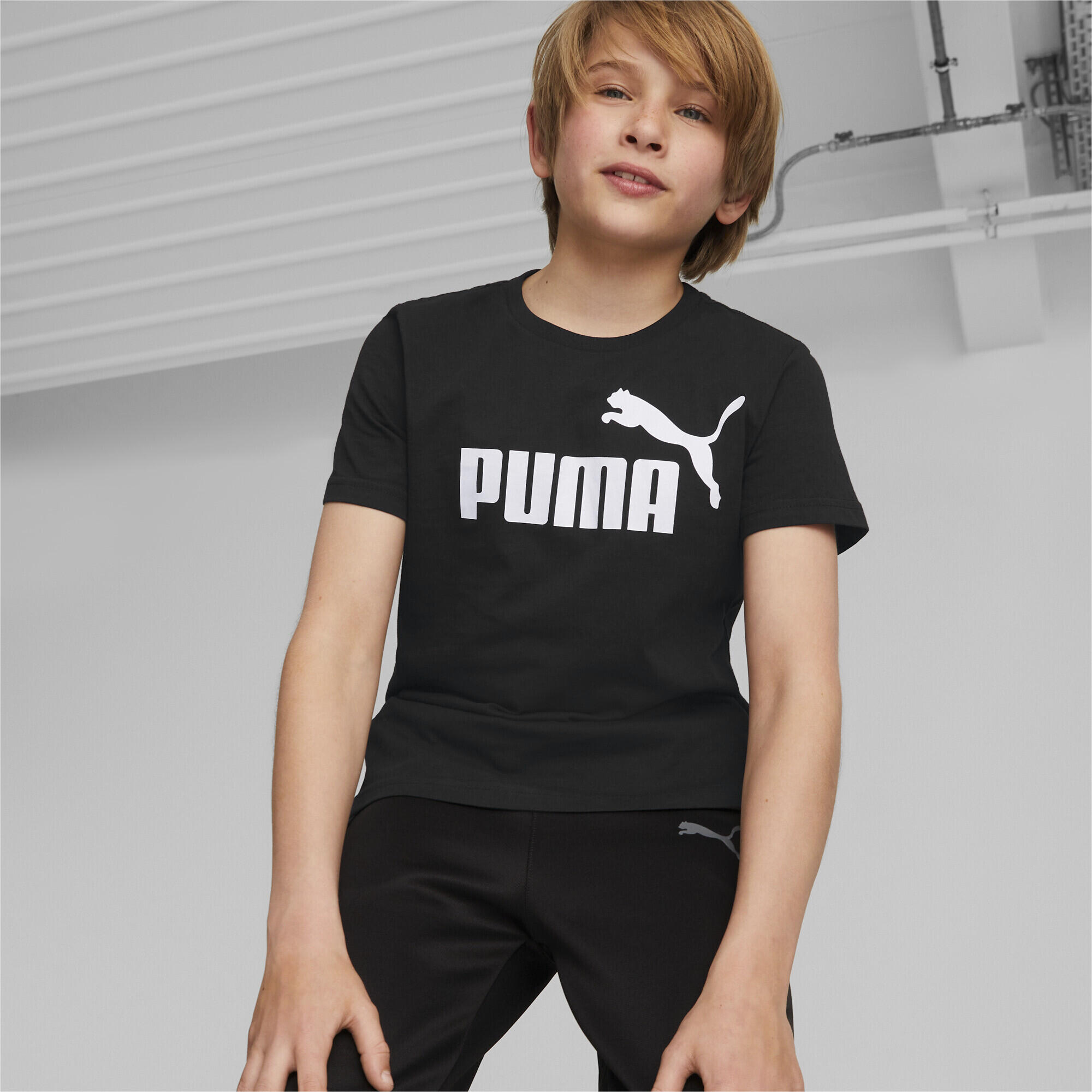 T-shirt con logo Essentials per ragazzi PUMA Black 2/7