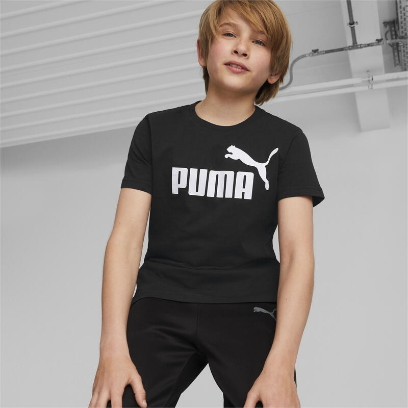 T-shirt con logo Essentials Youth PUMA Black