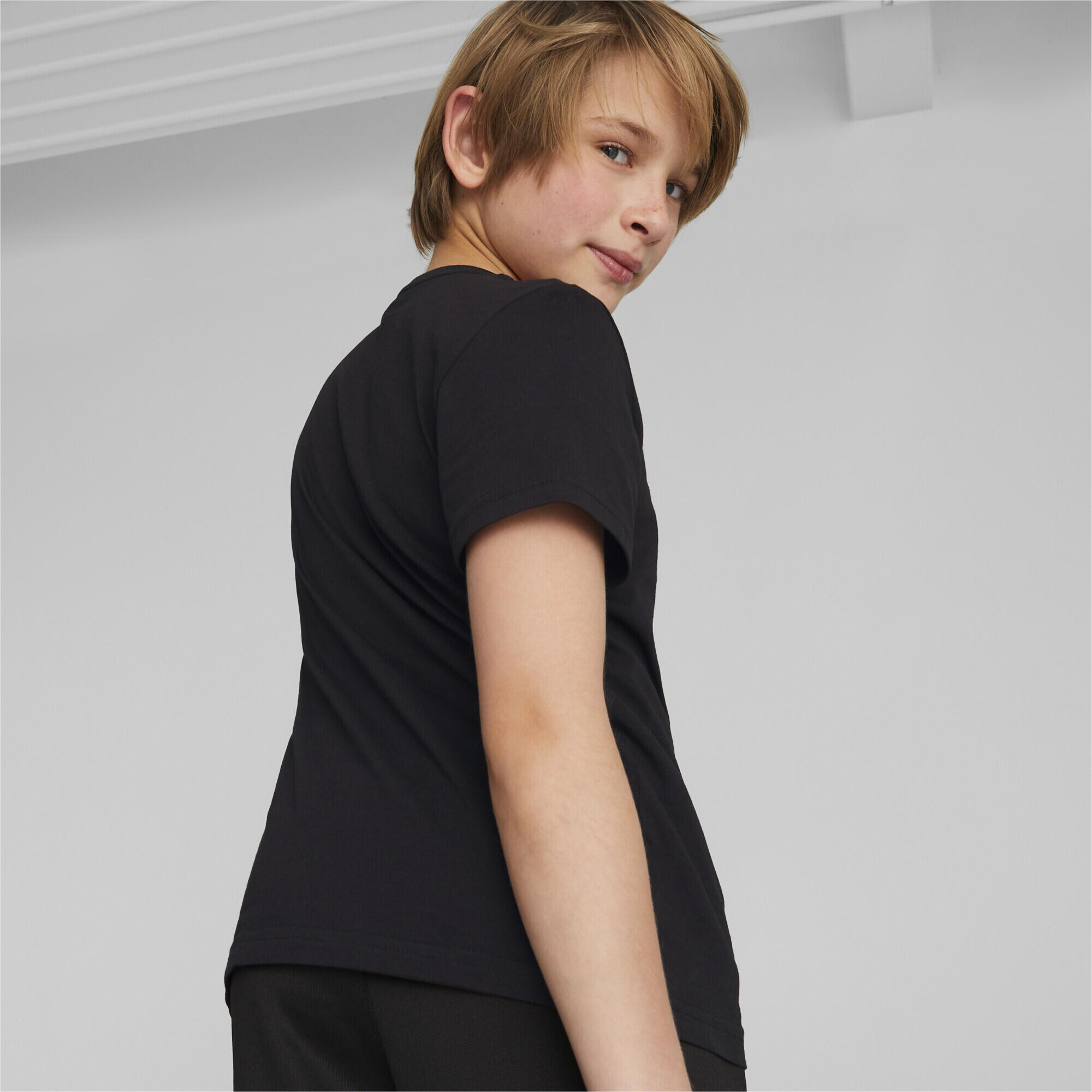 T-shirt con logo Essentials per ragazzi PUMA Black 5/7