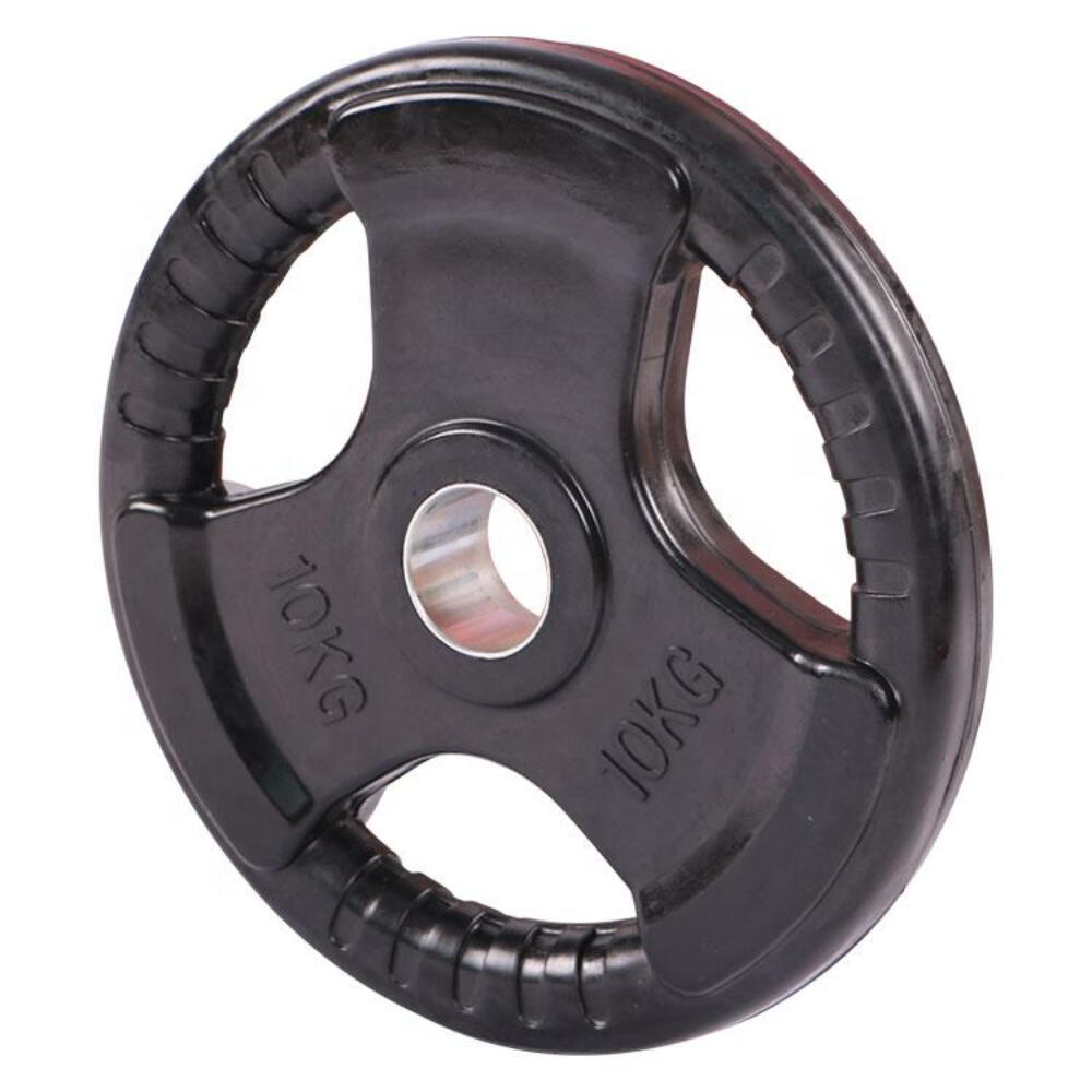 OZIO FITNESS Disco de Pesas 10 kg Olímpico 50 mm Goma Premium 3 Agarres
