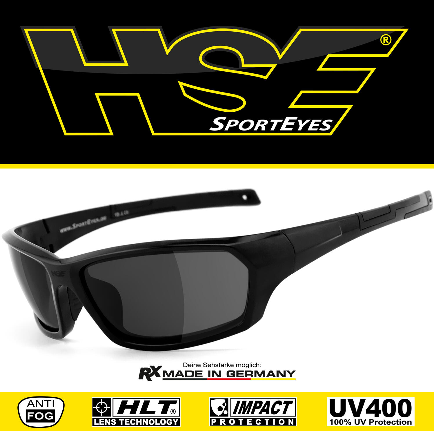 Sportbrille | AIR-STREAM | smoke | Steinschlagbeständig | beschlagfrei 2/7