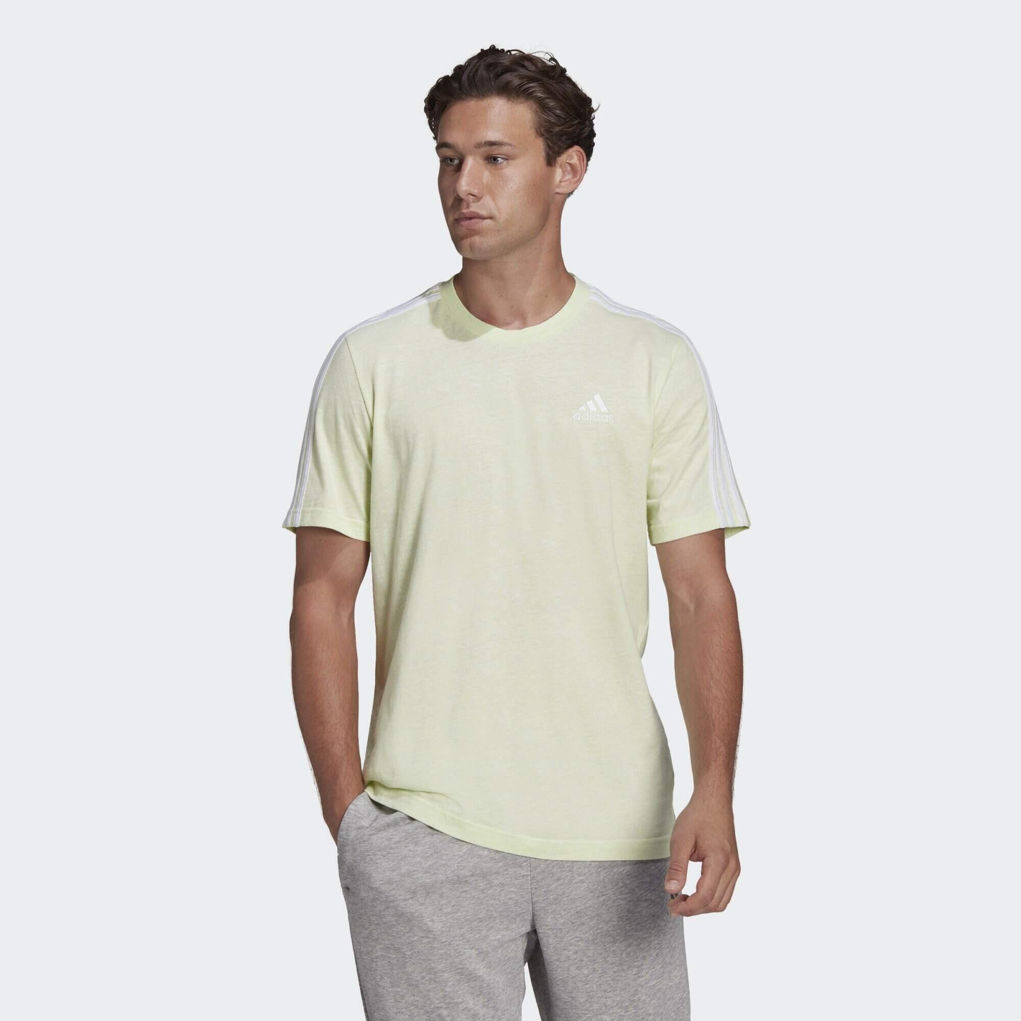 Adidas - T-shirt Essentials 3-stripes - T-shirt Manches Courtes - Blanc|jaune|vert - 42 M/l - Decathlon