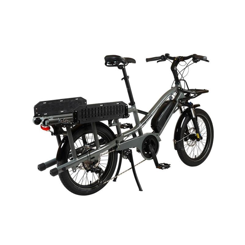 Bicicletta da carico elettrica Yuba Fastrack Grey con portapacchi trasformista