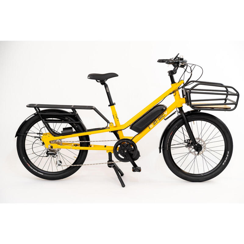 Bicicletta cargo elettrica innovativa iO InBicy Bafang 350W Gialla