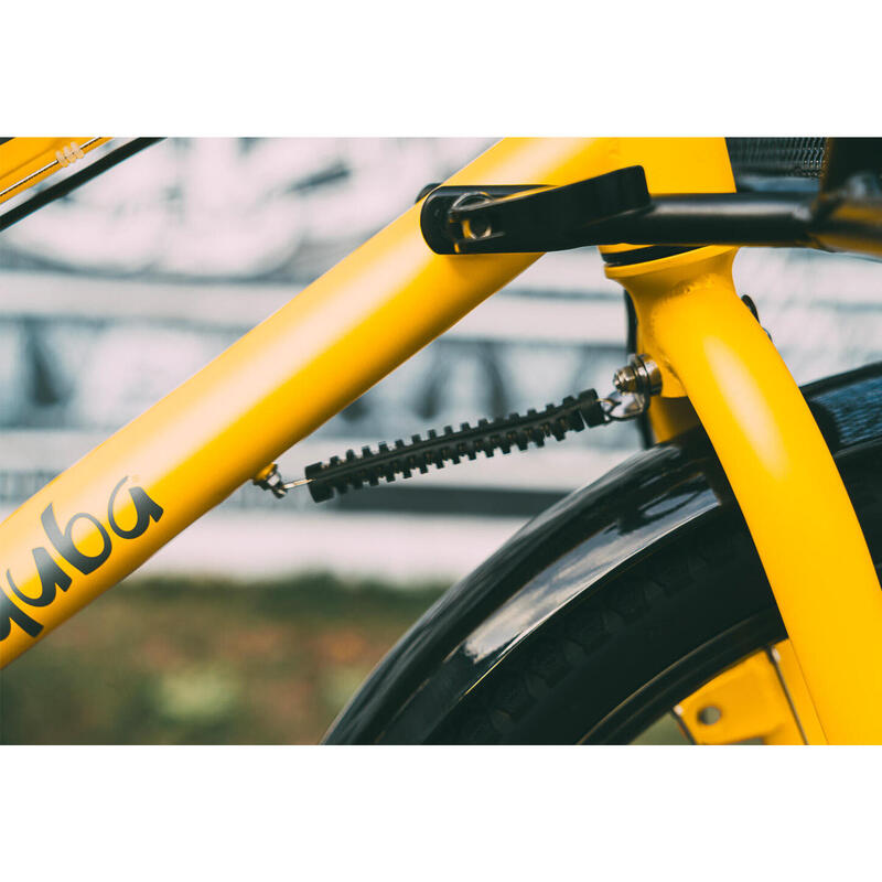 Cargo bike elettrica Yuba Kombi Bafang con pedalata assistita 350W giallo