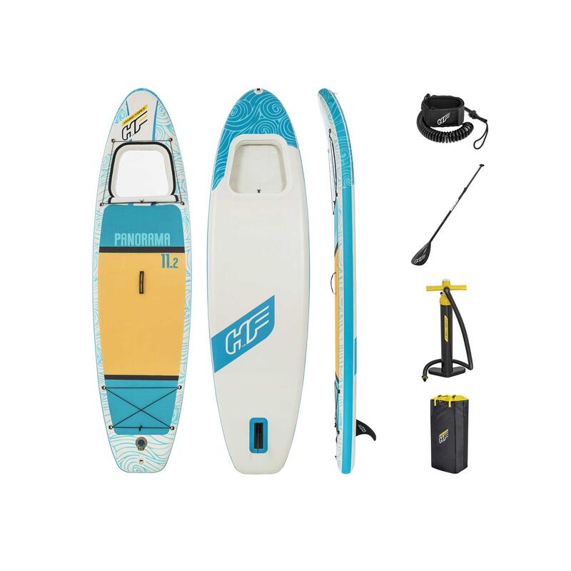 HYDROFORCE PANORAMA 11'2" SUP opblaasbaar board met venster Wit met opdruk