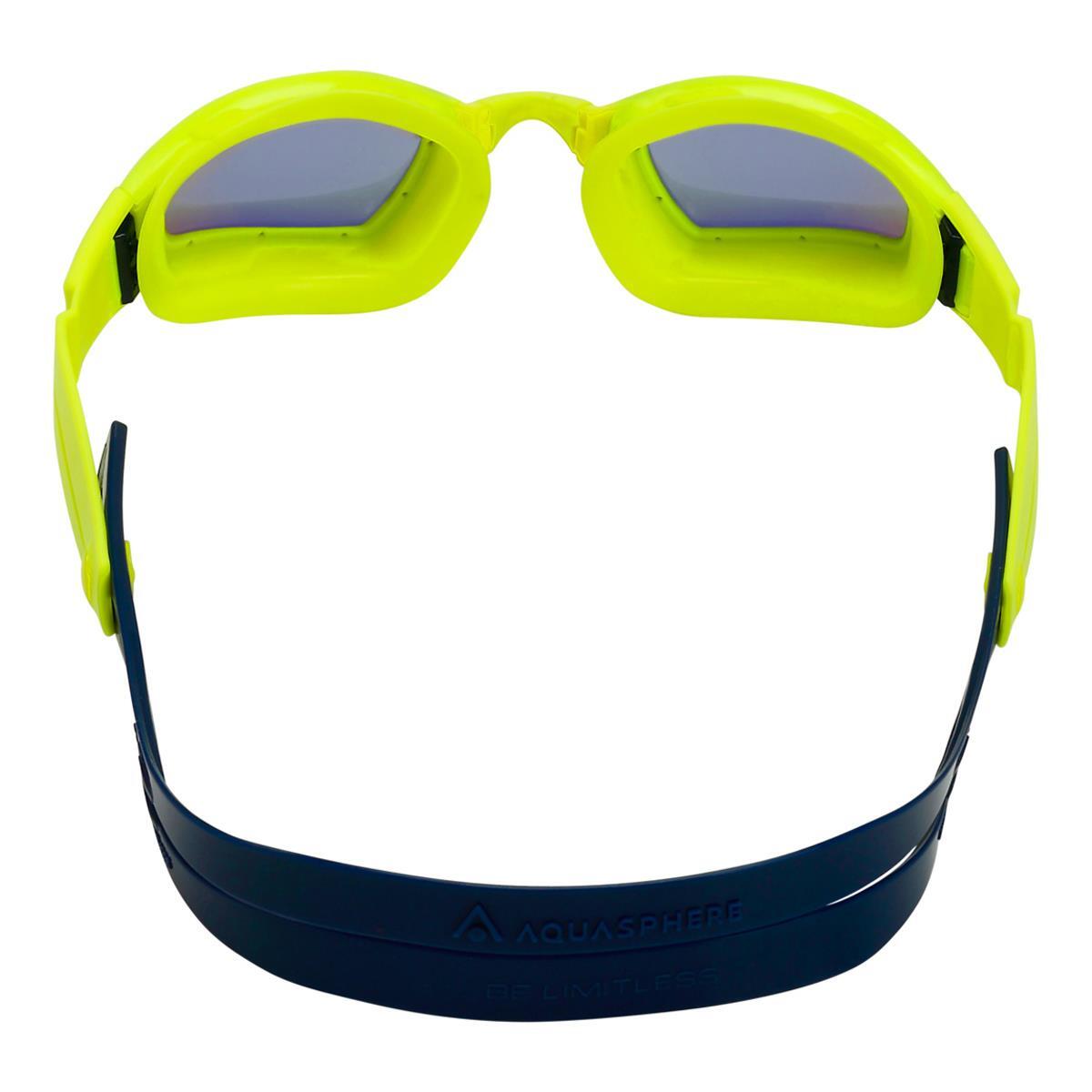 Aqua Sphere Ninja Yellow Titanium Mirrored Goggles Lightning Wave