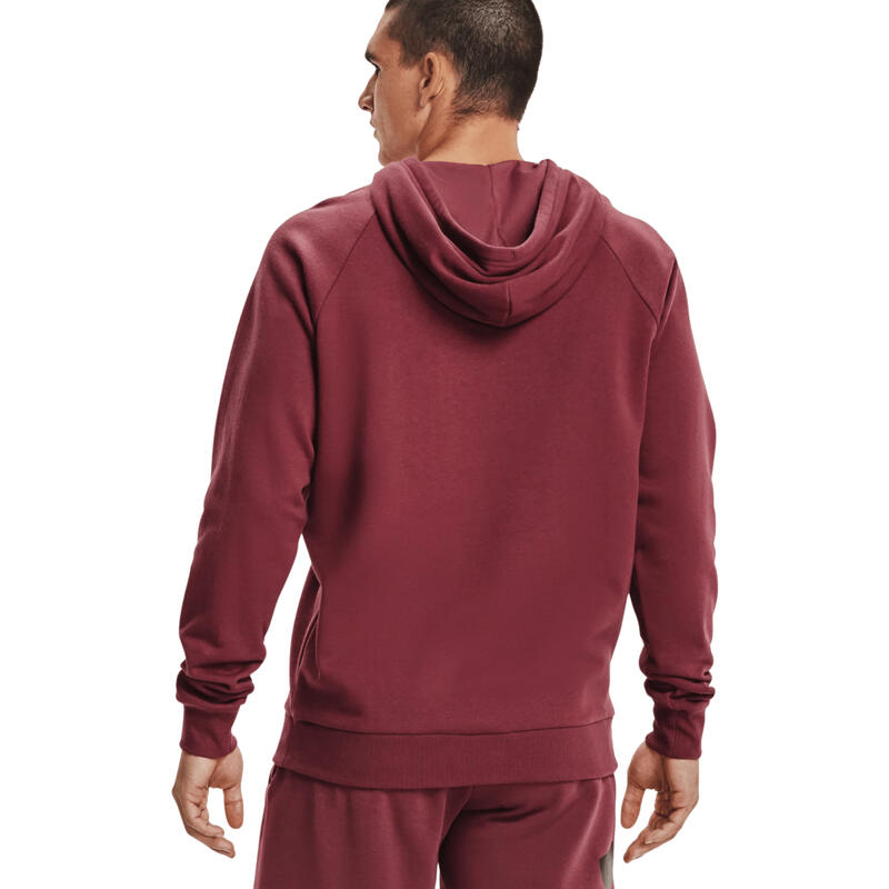 Férfi kapucnis pulóver, Under Armour Rival Fleece Big Logo Hoodie, burgundia