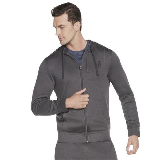 Skechers Apparel GOknit Pique Full Zip Hoodie Sweatjacke Herren M3JA154 917 grau