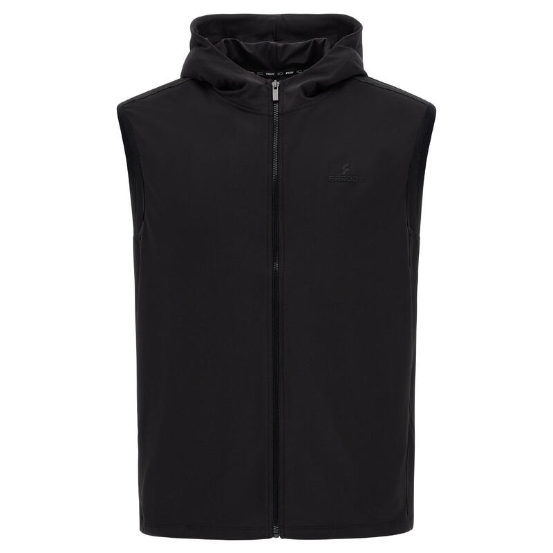 Gilet in tessuto tecnico con chiusura full-zip