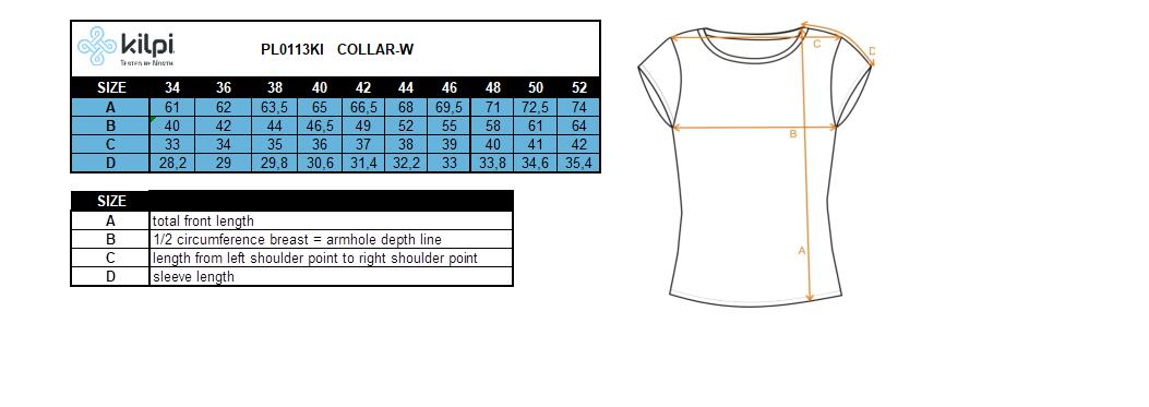 T-shirt polo technique femme Kilpi COLLAR-W 4/4