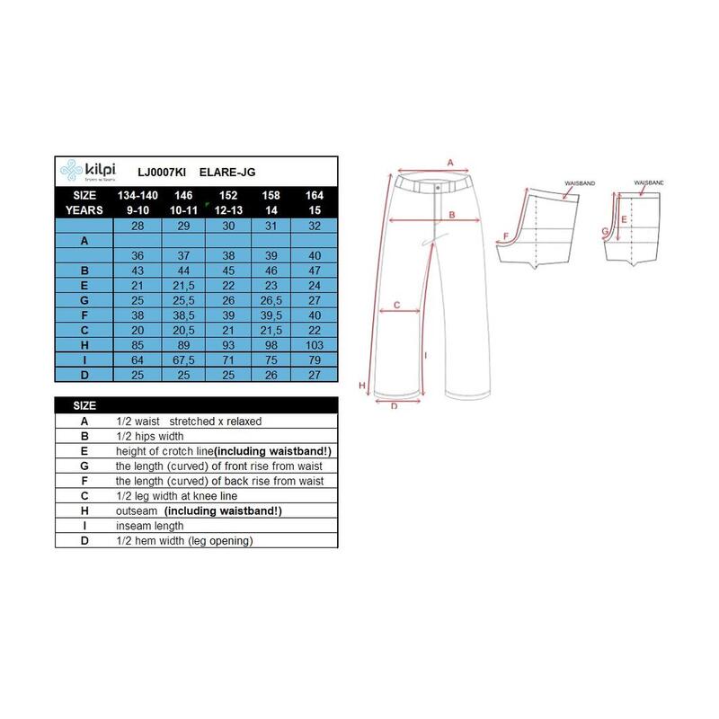 Pantaloni Ski/Snowboard KILPI Elare, Roz, Copii