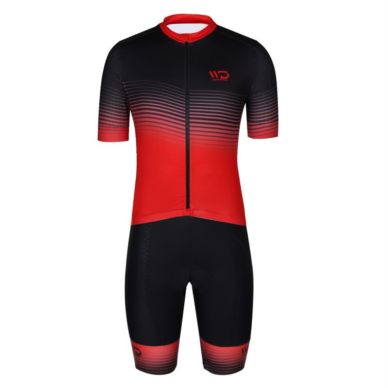Maglia da ciclismo WAVE a maniche corte bianco/rosso
