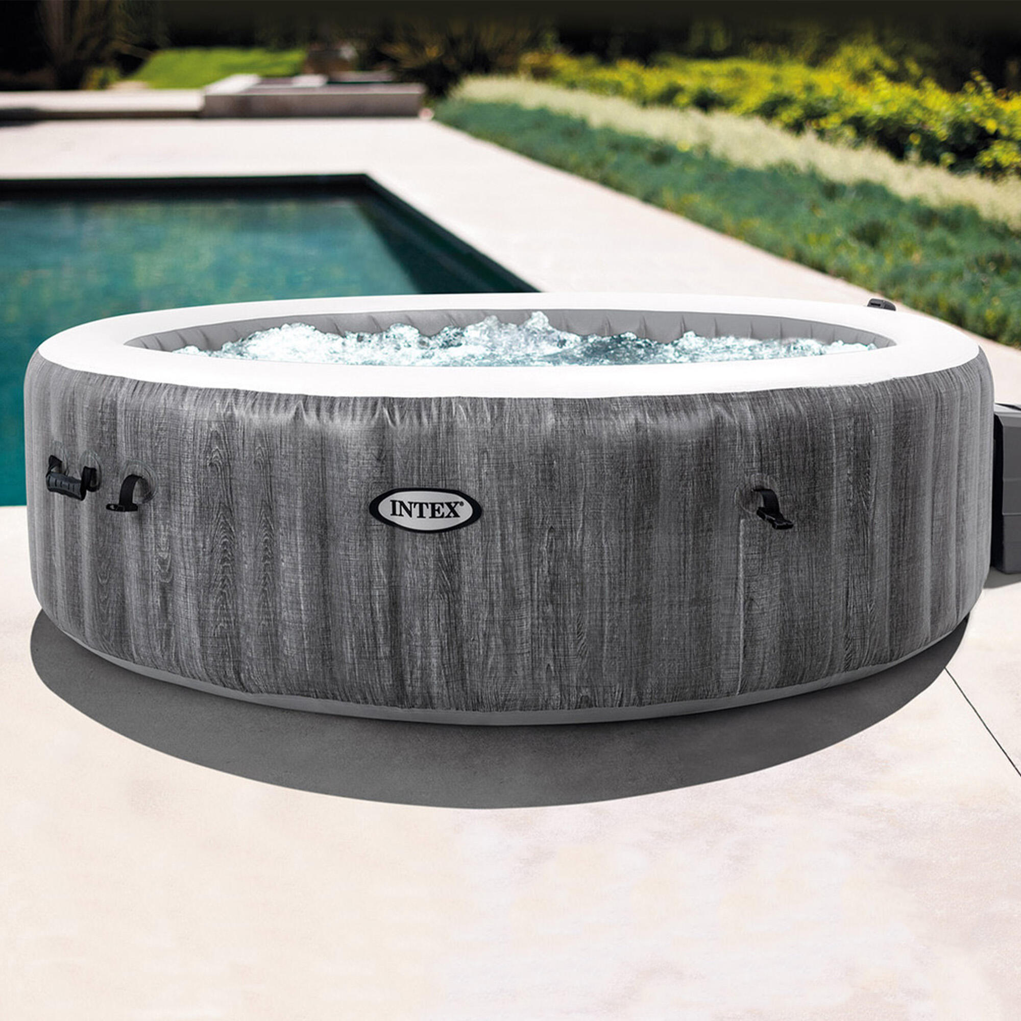 Spa hinchable INTEX Bubble Massage Greywood Deluxe 6 personas D216x71 cm 3/7