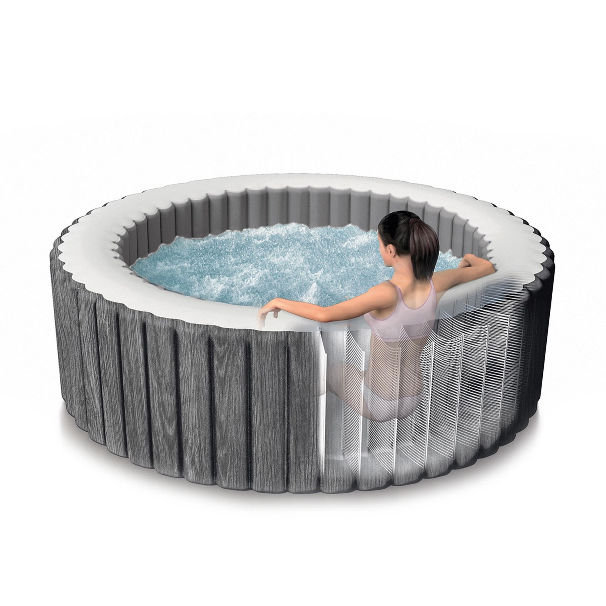Spa hinchable INTEX Bubble Massage Greywood Deluxe 6 personas D216x71 cm 2/7