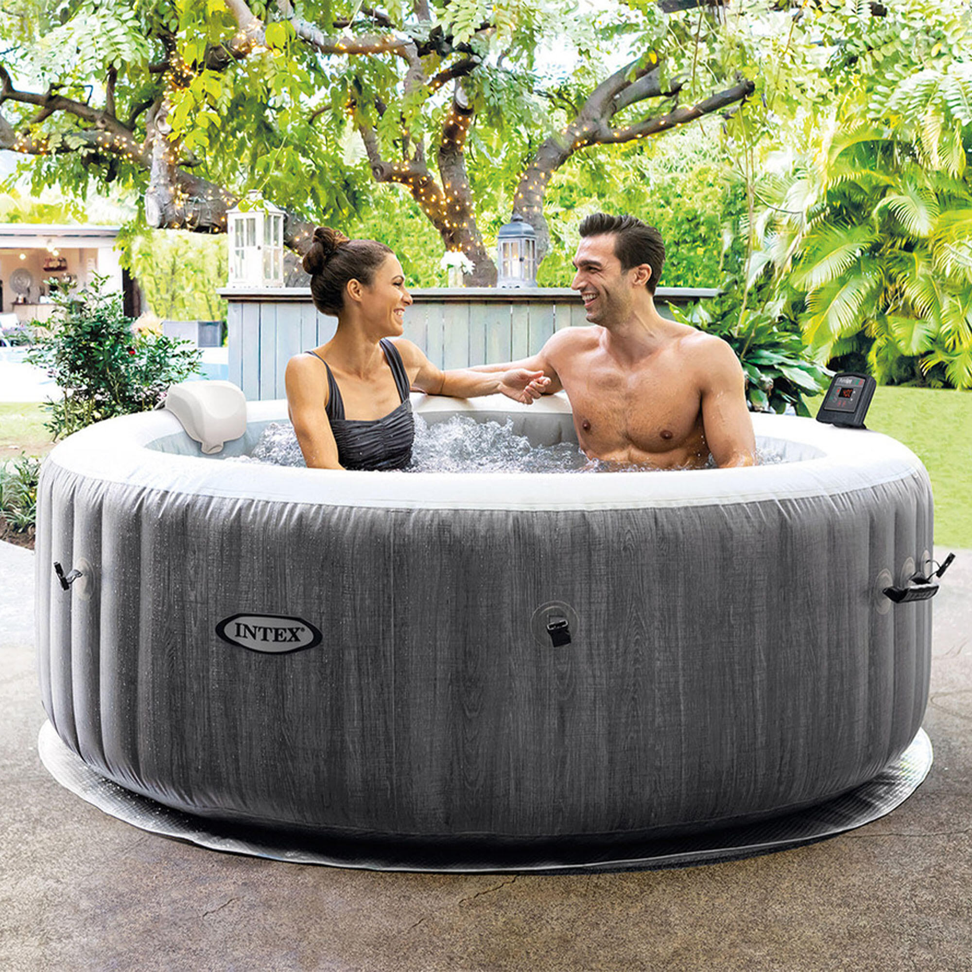 Spa hinchable INTEX Bubble Massage Greywood Deluxe 4 personas D196x71 cm 2/7