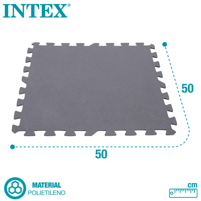 Intex Bodenfliesen - 8 Stück - 50x50 cm - Grau
