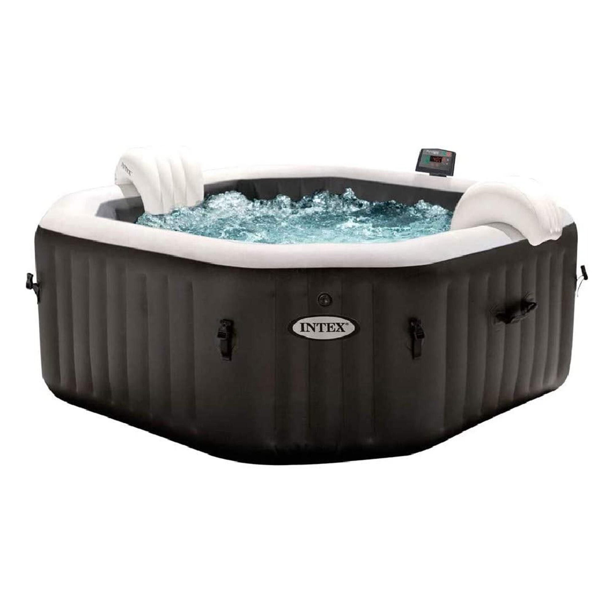Intex - Spa Gonflable Purespa Carbone Octogonal Bulles Et Jets 6 Places - Piscine - Noir - No Size - Decathlon