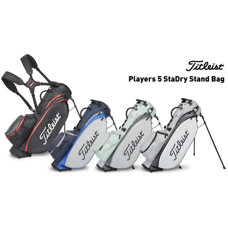 2023 TB23SX9A-322 PLAYERS 5 "STADRY" GOLF STAND BAG - WHITE/GREEN