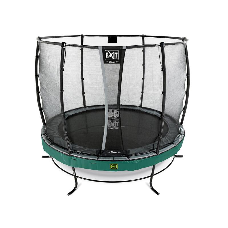 Trampoline EXIT Elegant Premium ø253cm avec filet de sécurité Deluxe - vert