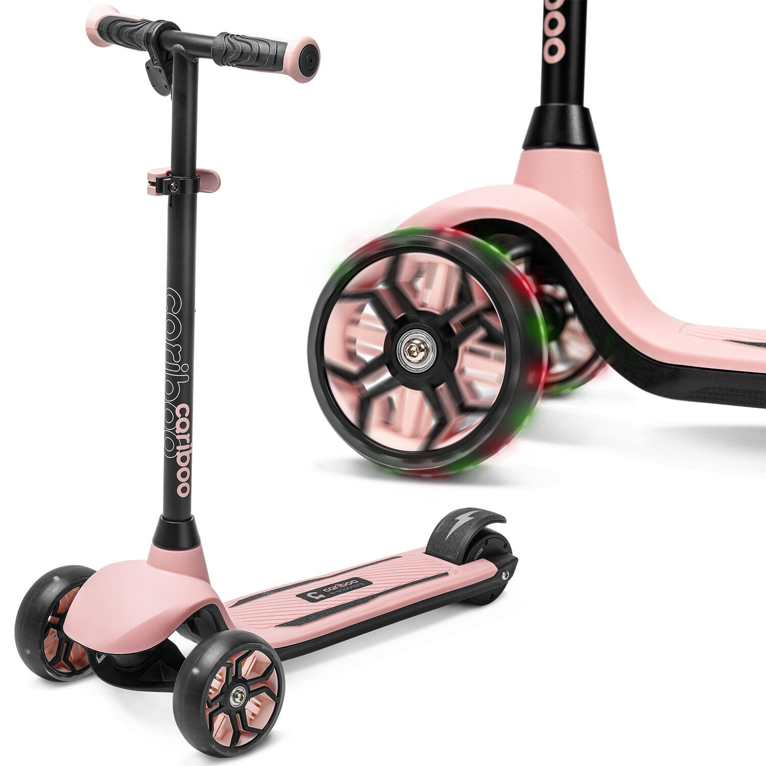 CARIBOO Cariboo Easy Go patinete eléctrico de tres ruedas para niños, rosa