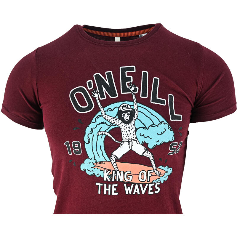 Camiseta de manga corta O'Neill LB King Of Waves SS, Rojo, Niños