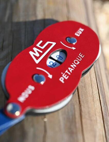 Marqueur de score pétanque format poche - MS Pétanque bleu et rouge