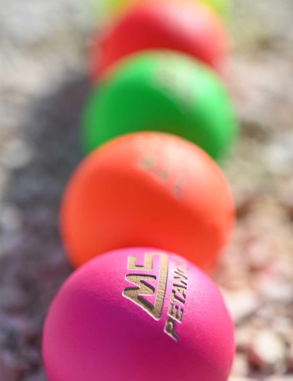 Paquet de 5 buts pétanque en bois multicolore - MS Pétanque 5/6